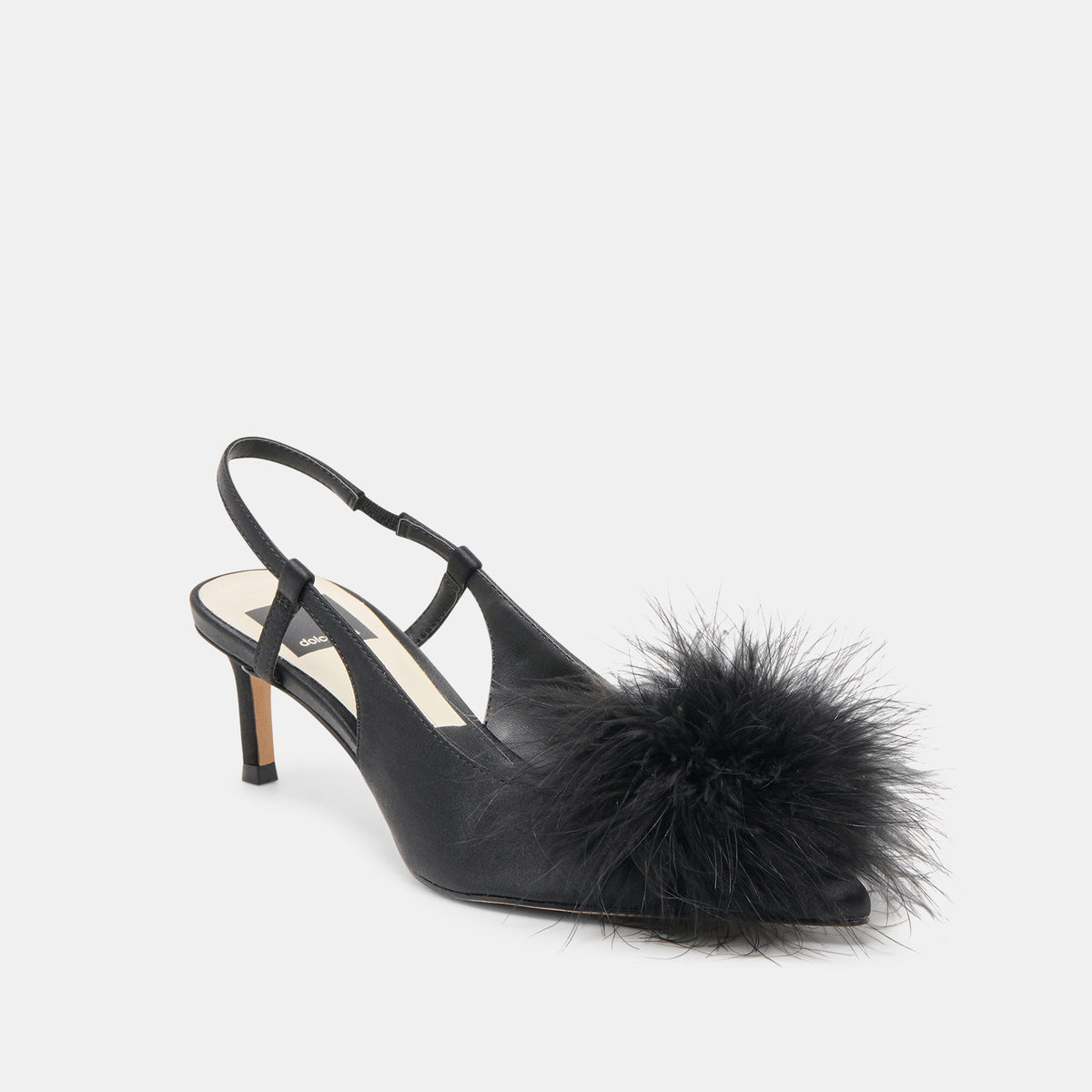Kamy Onyx Satin Heels | Dolce Vita