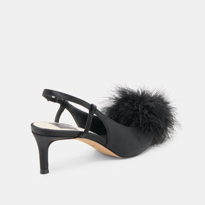 Kamy Onyx Satin Heels | Dolce Vita