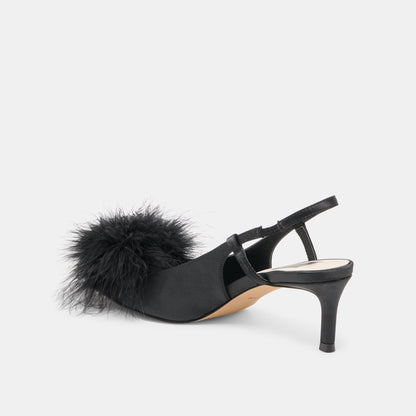 Kamy Onyx Satin Heels | Dolce Vita