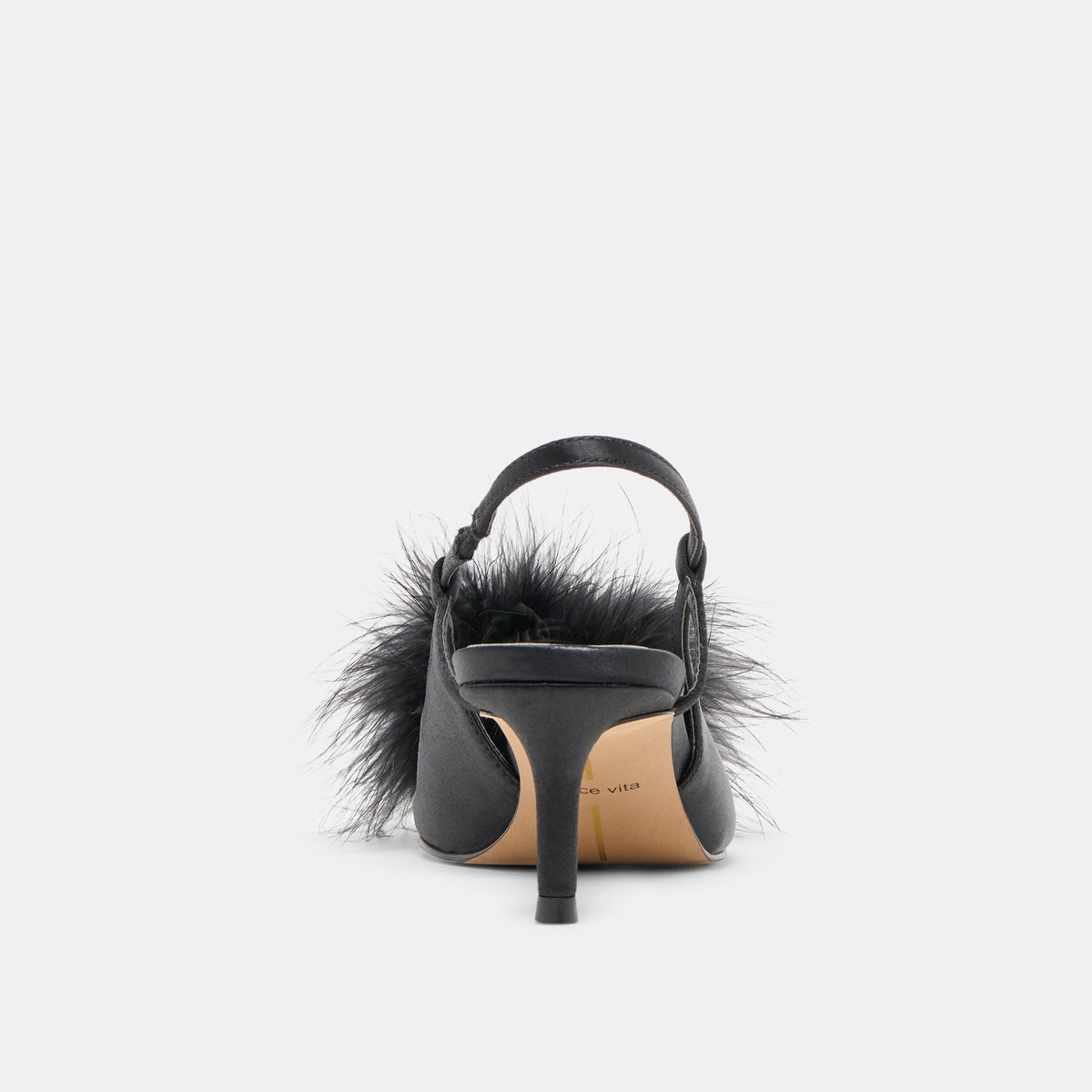 Kamy Onyx Satin Heels | Dolce Vita