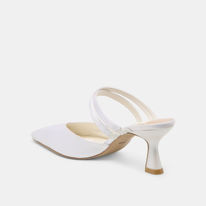Linore True White Satin Heels | Dolce Vita