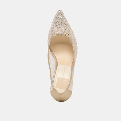 Kashe Crystal Lt Gold Mesh Heels | Dolce Vita
