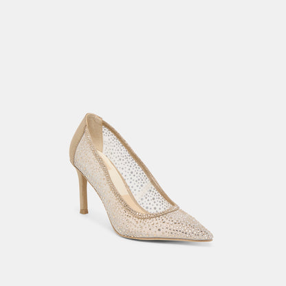 Kashe Crystal Lt Gold Mesh Heels | Dolce Vita