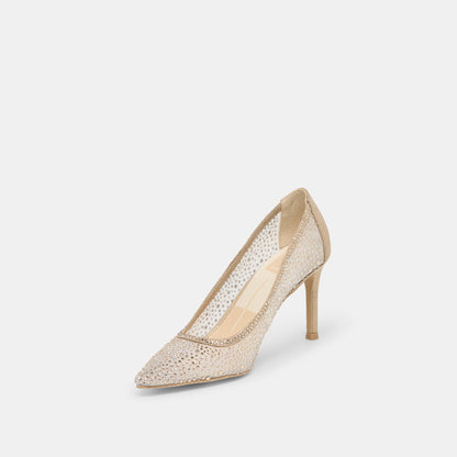 Kashe Crystal Lt Gold Mesh Heels | Dolce Vita