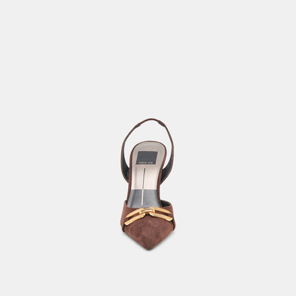 Malik Mahogany Nubuck Heels | Dolce Vita