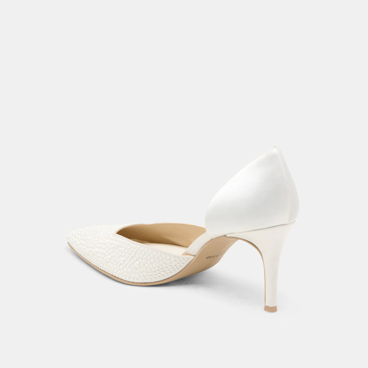 Eloy Pearl Off White Satin Heels | Dolce Vita