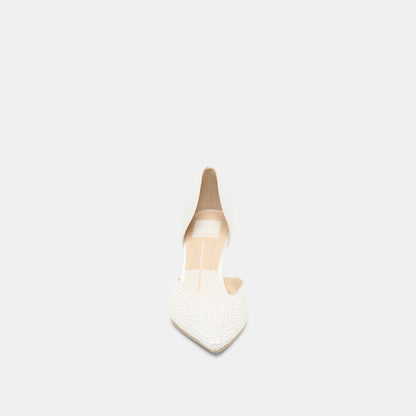 Eloy Pearl Off White Satin Heels | Dolce Vita