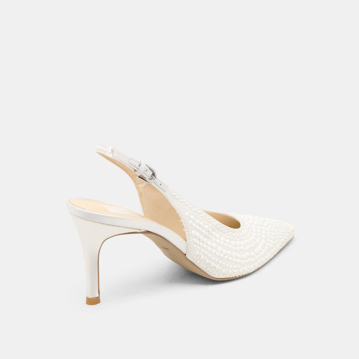 Elasi Pearl Off White Satin Heels | Dolce Vita
