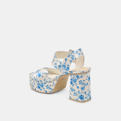 Bobby Pearl Blue Floral Satin Heels | Dolce Vita