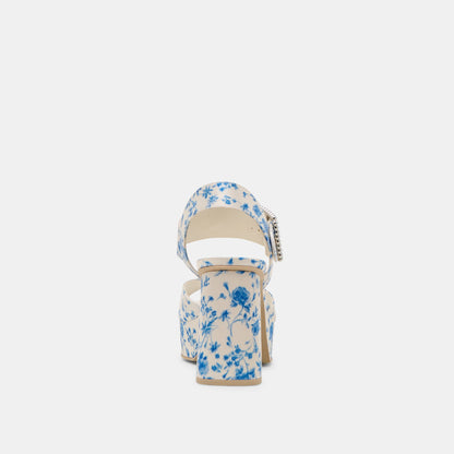 Bobby Pearl Blue Floral Satin Heels | Dolce Vita