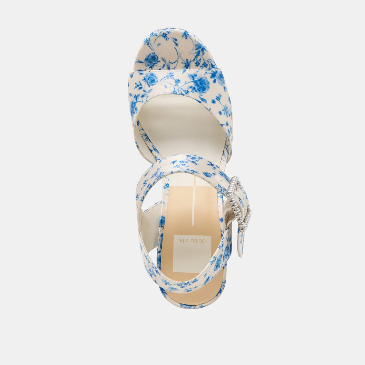 Bobby Pearl Blue Floral Satin Heels | Dolce Vita