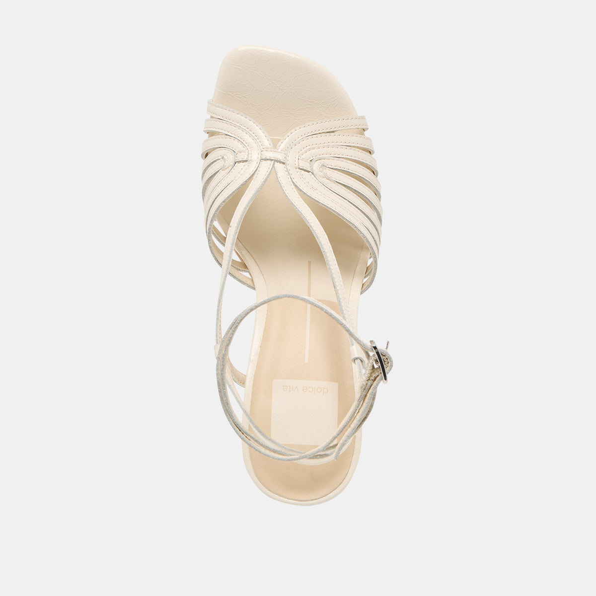 Nivana Off White Crinkle Patent Heels | Dolce Vita