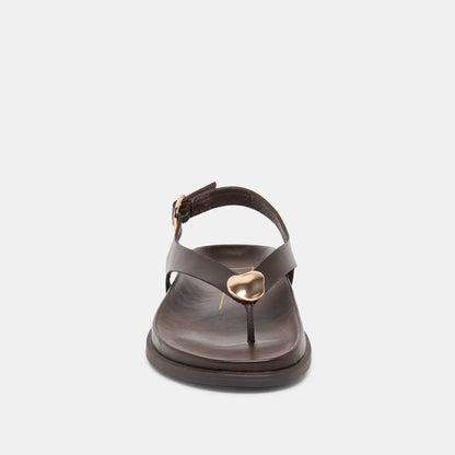 Jony Dk Brown Leather Sandals | Dolce Vita