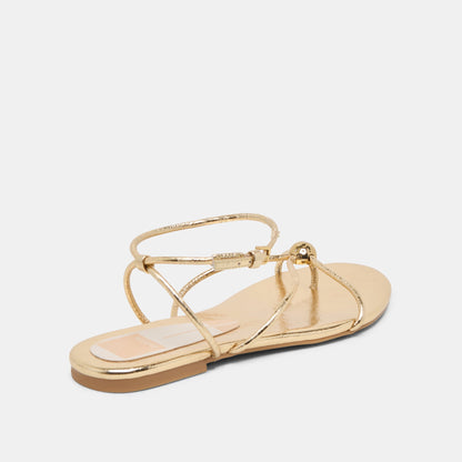 Kenley Gold Leather Sandals | Dolce Vita