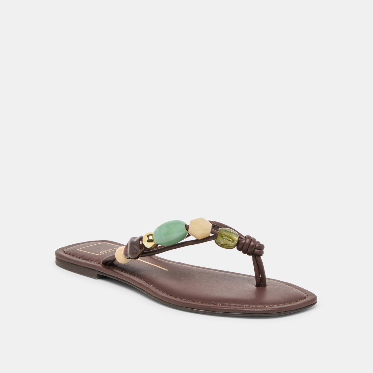 Cely Dk Brown Leather Sandals | Dolce Vita
