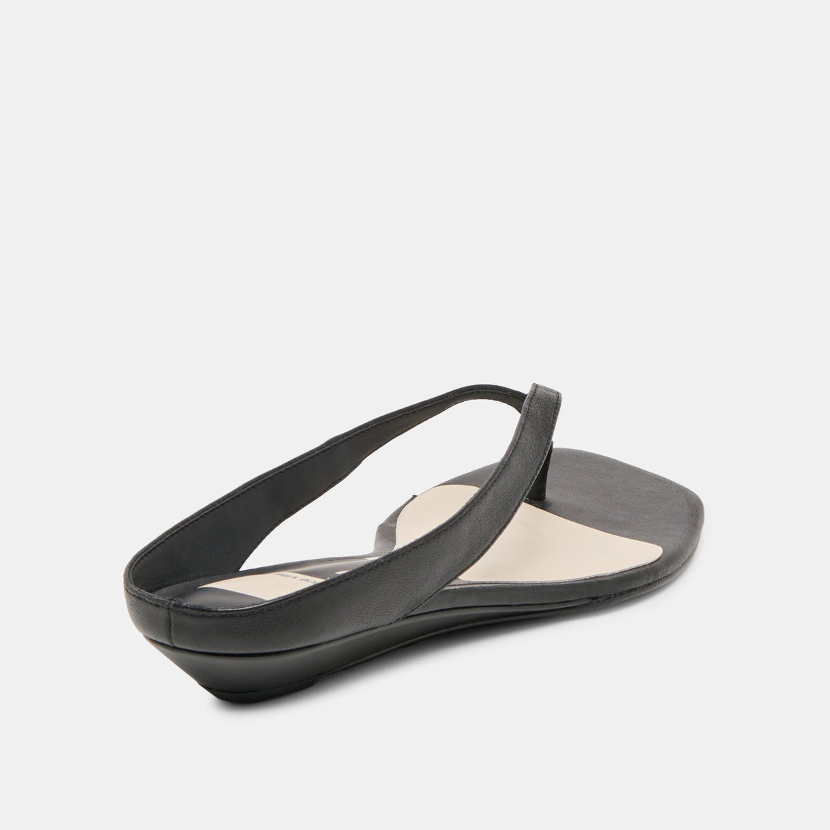 GIZEL Black Leather Thong Square-Toe Sandals | Dolce Vita
