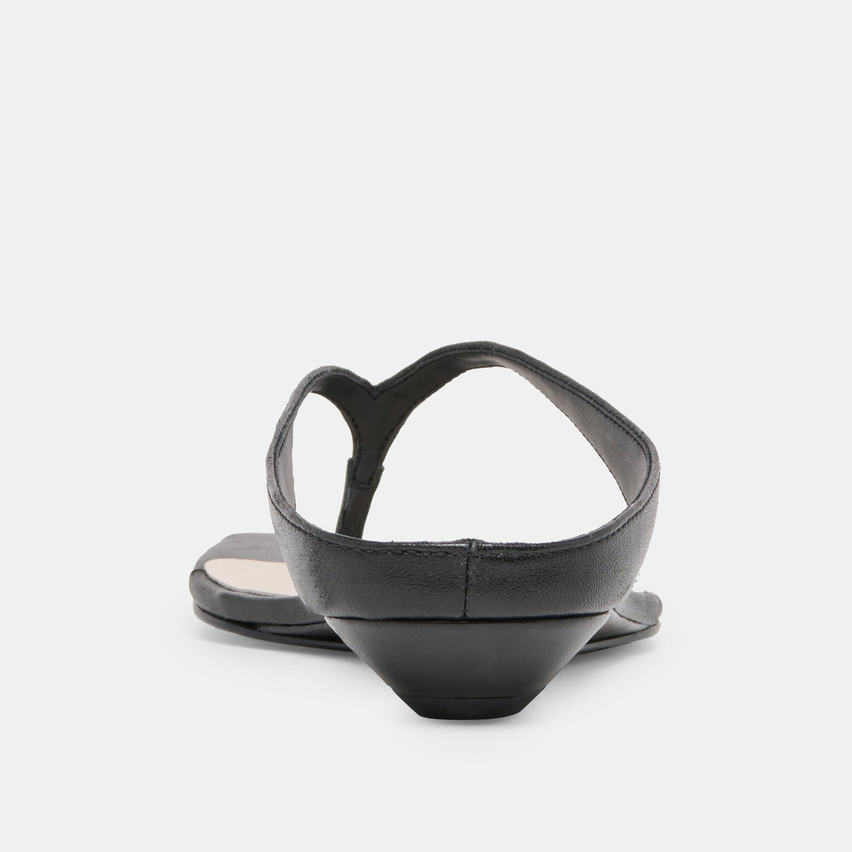 GIZEL Black Leather Thong Square-Toe Sandals | Dolce Vita