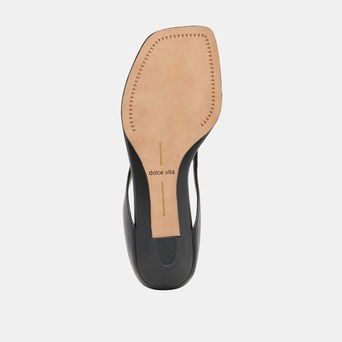 GIZEL Black Leather Thong Square-Toe Sandals | Dolce Vita