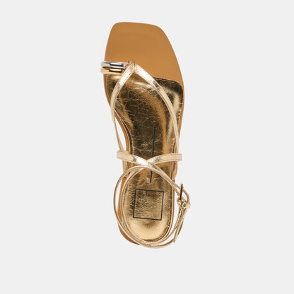 Tyrice Gold Leather Sandals | Dolce Vita