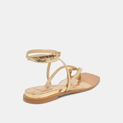 Tyrice Gold Leather Sandals | Dolce Vita