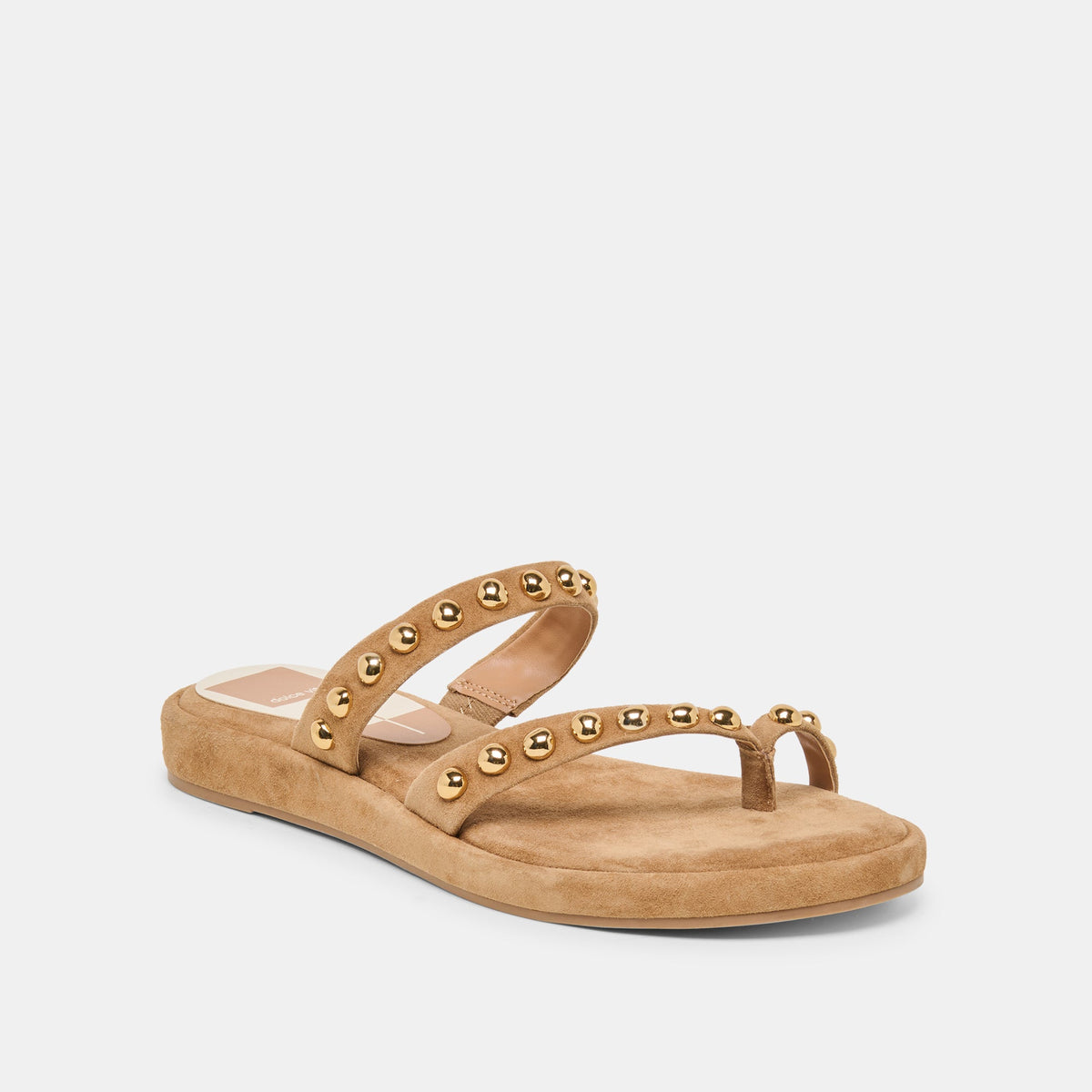 Amary Stud Lt Brown Suede Sandals | Dolce Vita