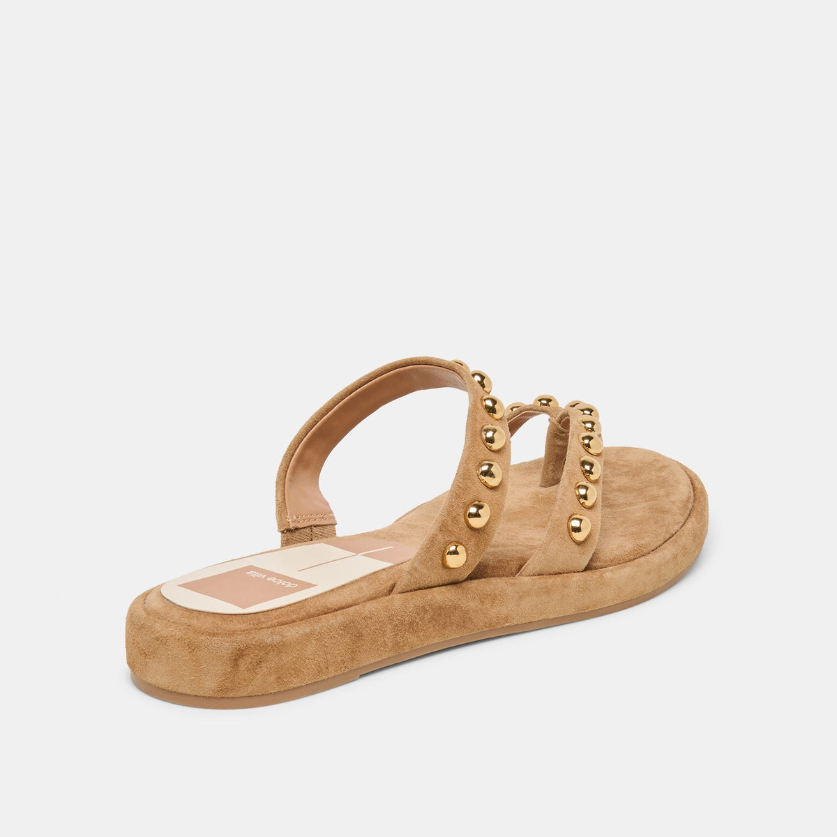 Amary Stud Lt Brown Suede Sandals | Dolce Vita