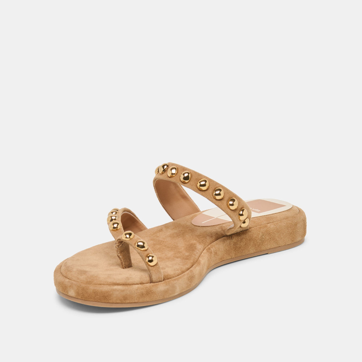 Amary Stud Lt Brown Suede Sandals | Dolce Vita