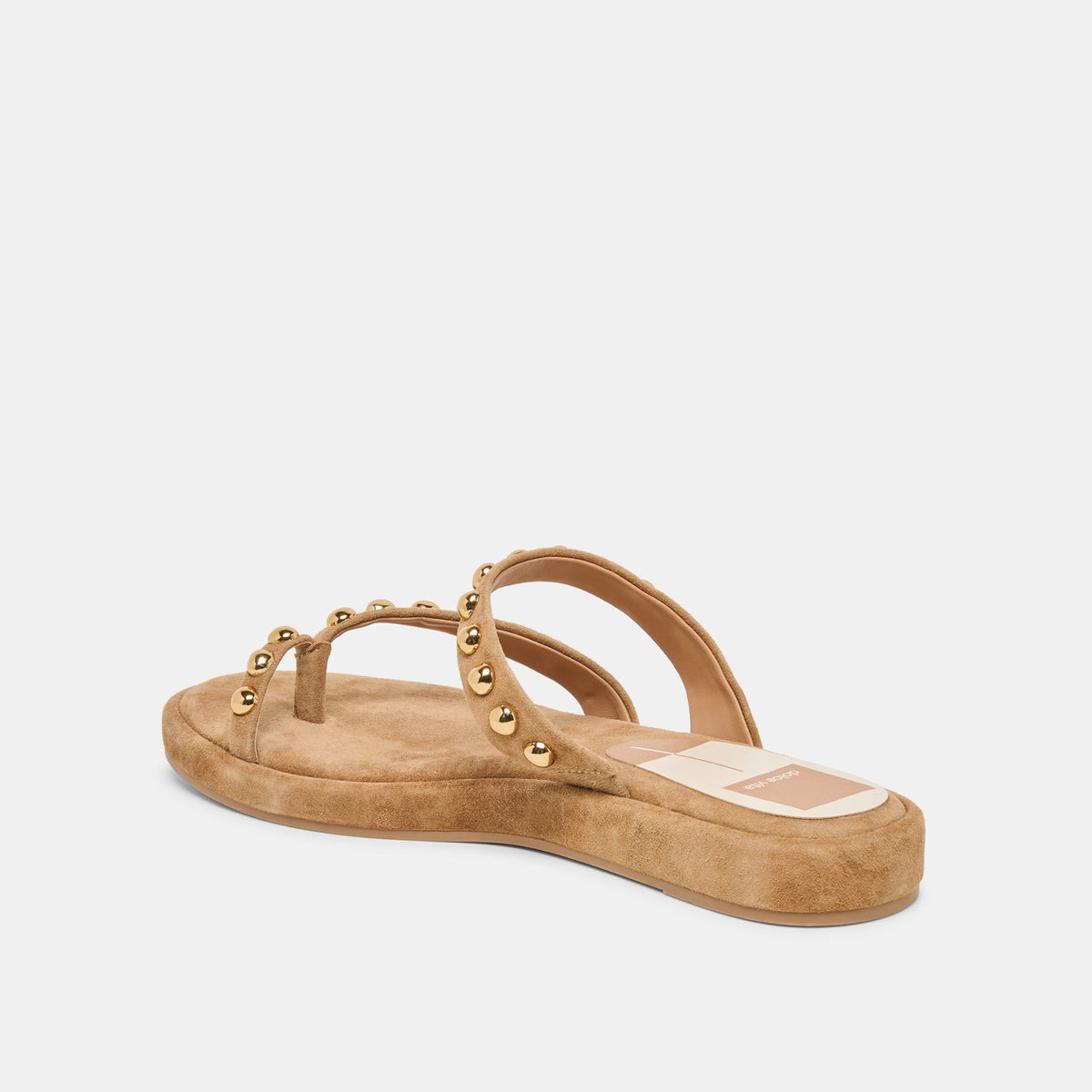 Amary Stud Lt Brown Suede Sandals | Dolce Vita