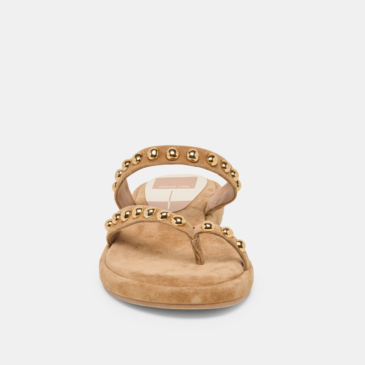 Amary Stud Lt Brown Suede Sandals | Dolce Vita