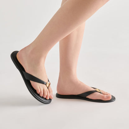 Jaina Black Leather Sandals | Dolce Vita