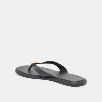 Jaina Black Leather Sandals | Dolce Vita
