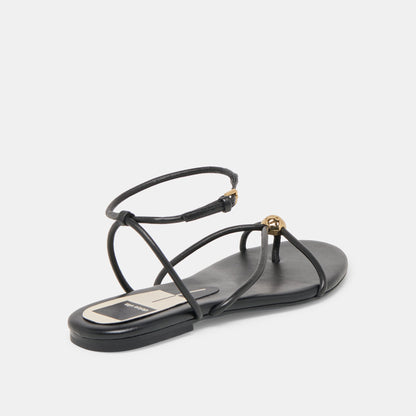 Kenley Black Leather Sandals | Dolce Vita