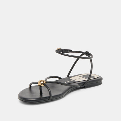 Kenley Black Leather Sandals | Dolce Vita