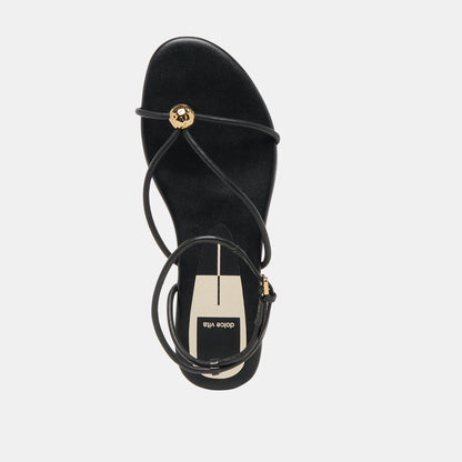 Kenley Black Leather Sandals | Dolce Vita