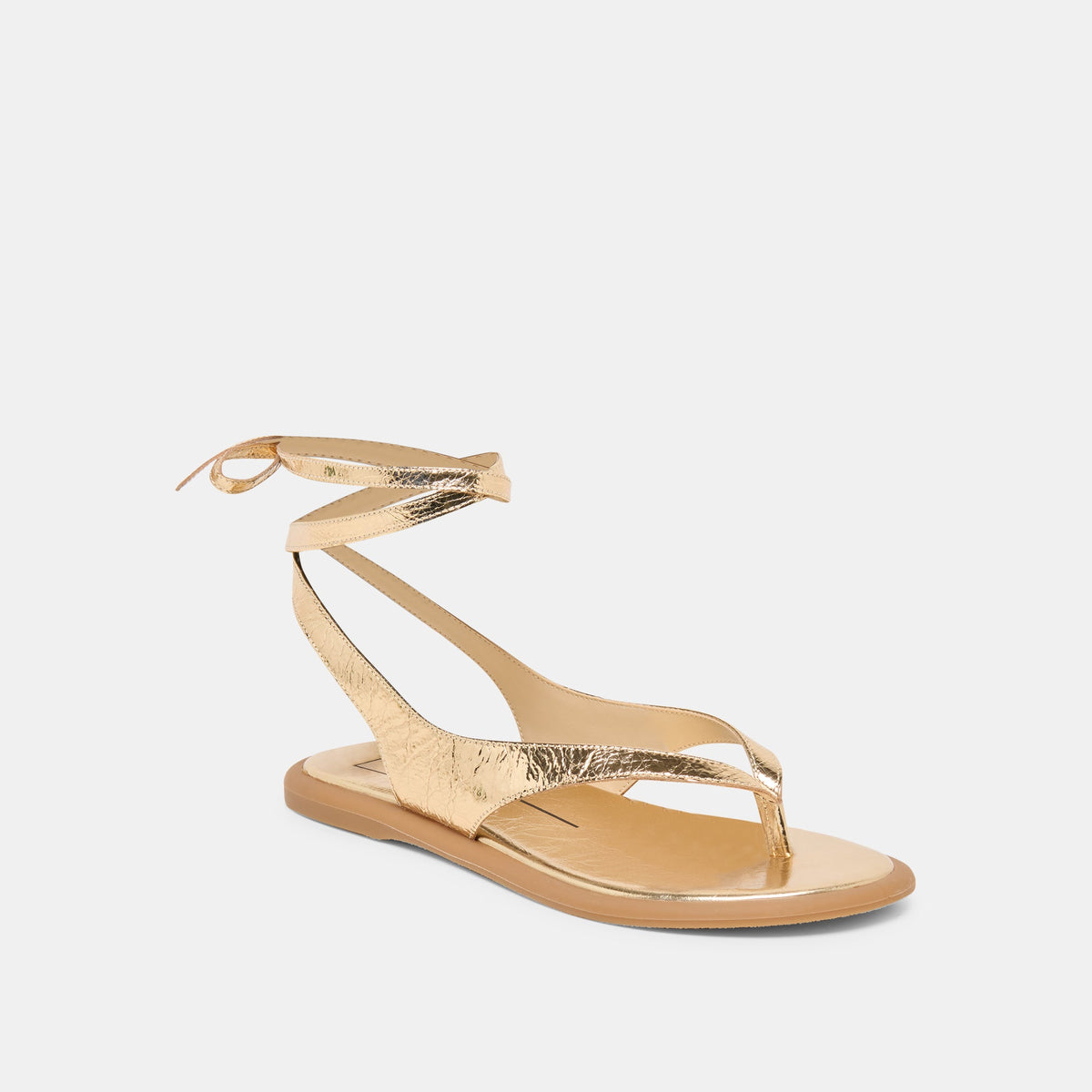 Jayden Gold Distressed Leather Sandals | Dolce Vita