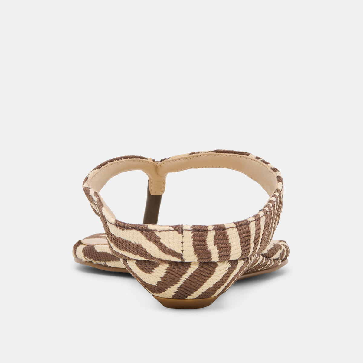 GIZEL Beige Zebra Raffia Thong Square-Toe Sandals | Dolce Vita