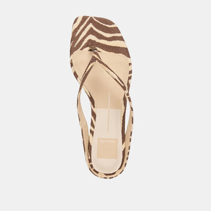 GIZEL Beige Zebra Raffia Thong Square-Toe Sandals | Dolce Vita