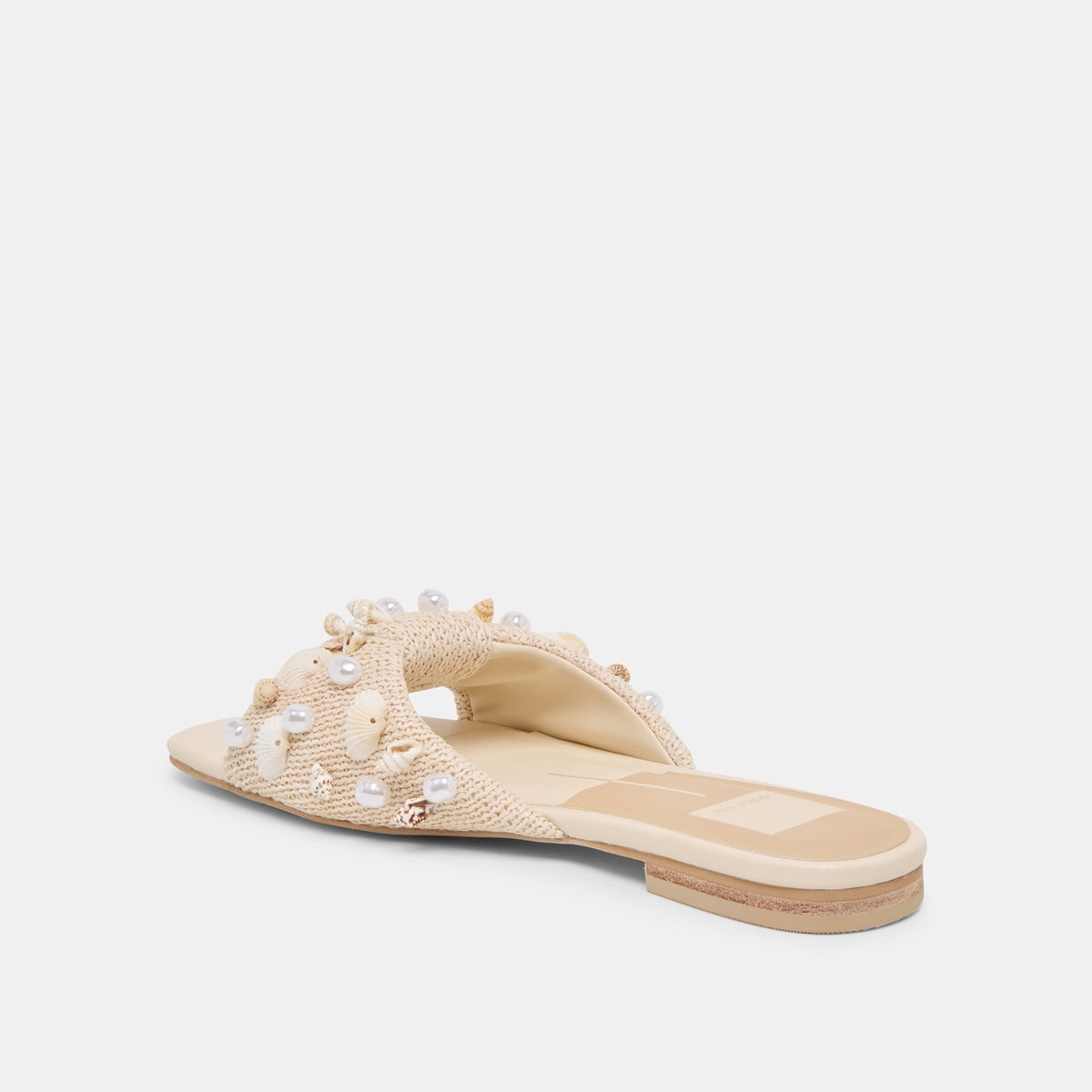 Lizza Oatmeal Beaded Raffia Sandals | Dolce Vita