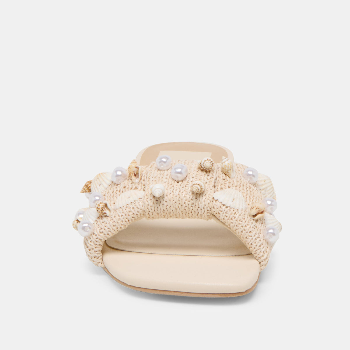 Lizza Oatmeal Beaded Raffia Sandals | Dolce Vita