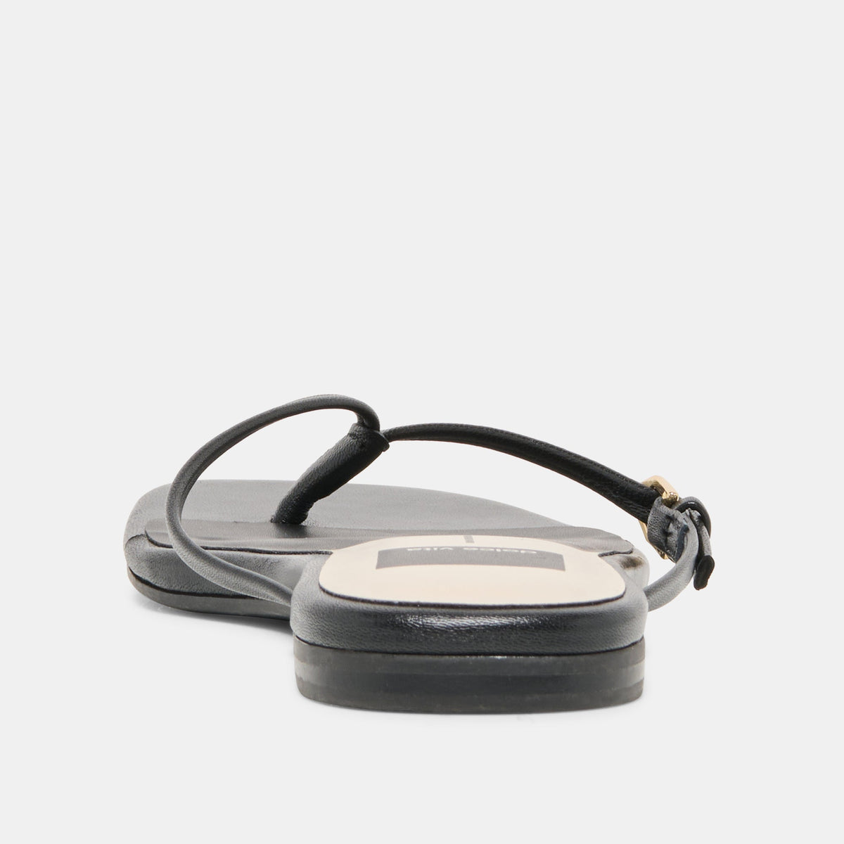 MALTA Black Leather Buckle Flip-Flop Sandals | Dolce Vita