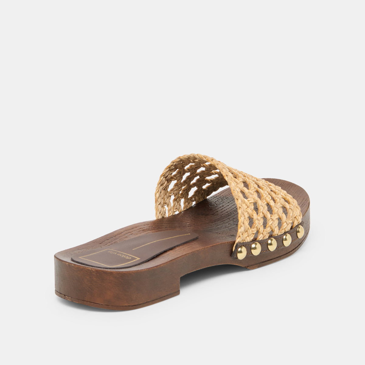 SADIE Tan Raffia Wood Sole Open-Toe Sandals | Dolce Vita