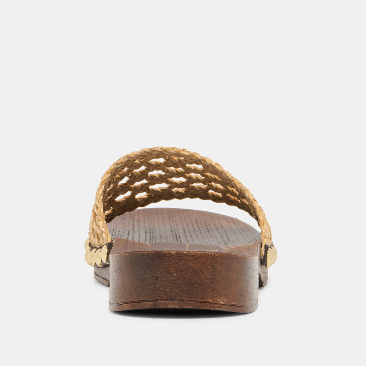 SADIE Tan Raffia Wood Sole Open-Toe Sandals | Dolce Vita