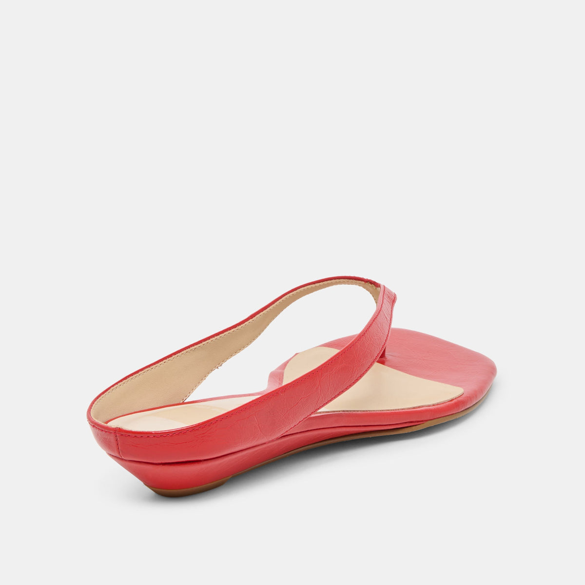 GIZEL Red Crinkle Patent Thong Square-Toe Sandals | Dolce Vita