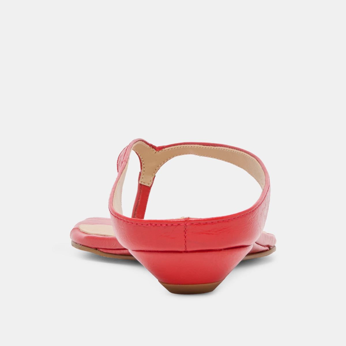 GIZEL Red Crinkle Patent Thong Square-Toe Sandals | Dolce Vita