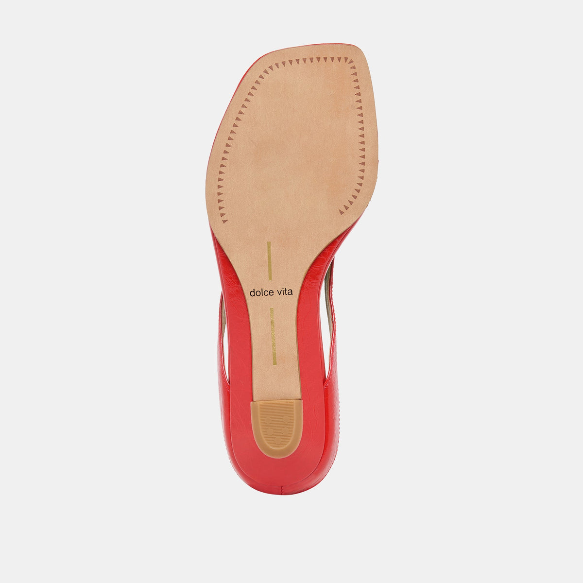 GIZEL Red Crinkle Patent Thong Square-Toe Sandals | Dolce Vita