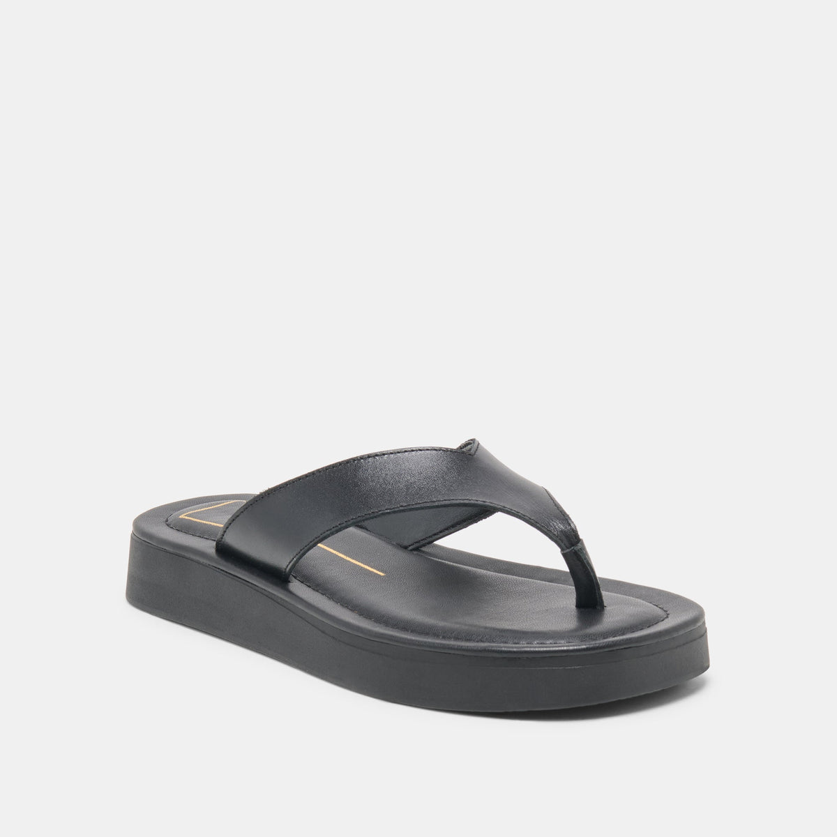 BLAYZE Black Leather Platform Flip-Flop Sandals | Dolce Vita