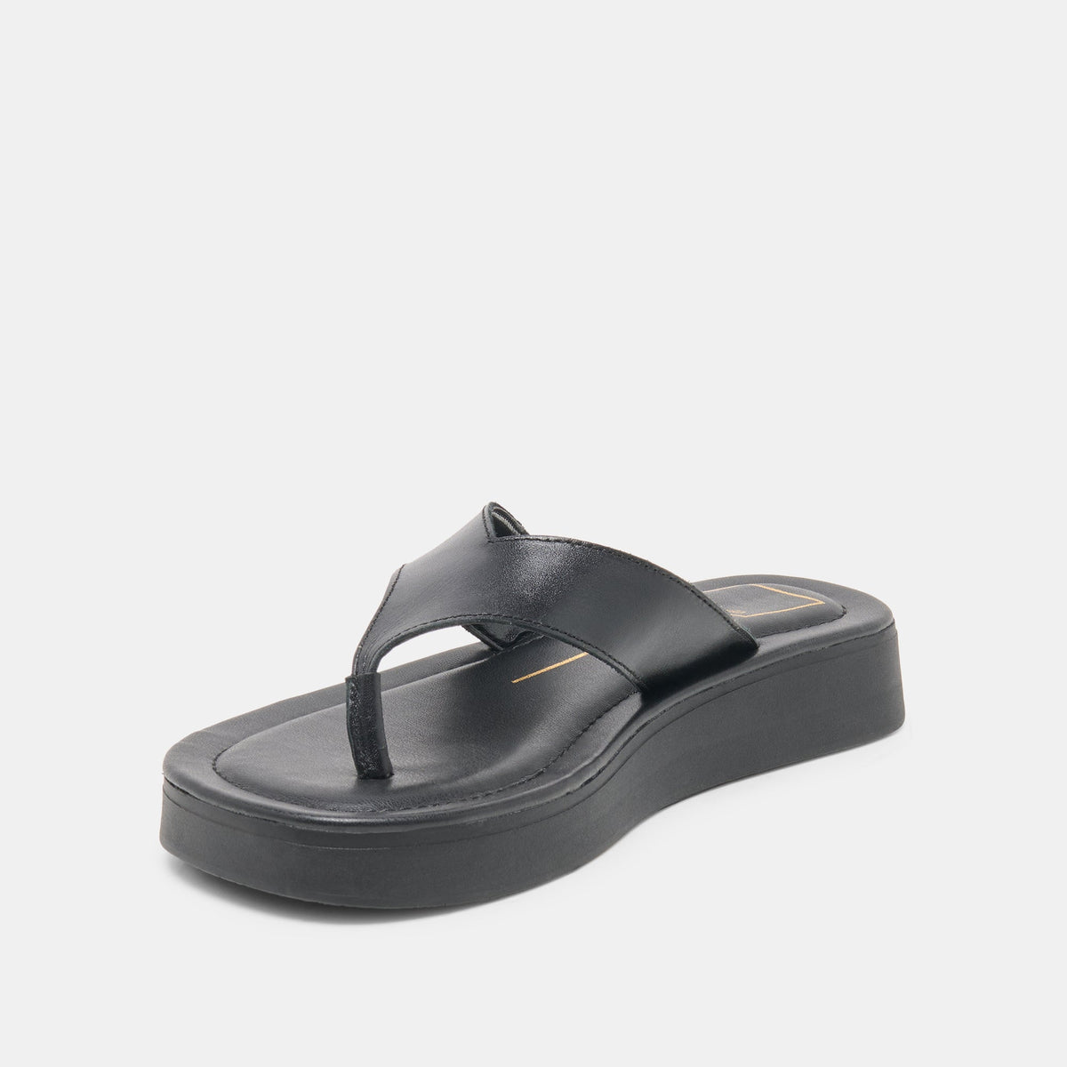 BLAYZE Black Leather Platform Flip-Flop Sandals | Dolce Vita
