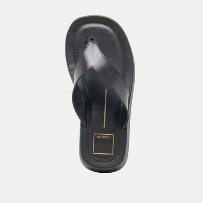 BLAYZE Black Leather Platform Flip-Flop Sandals | Dolce Vita