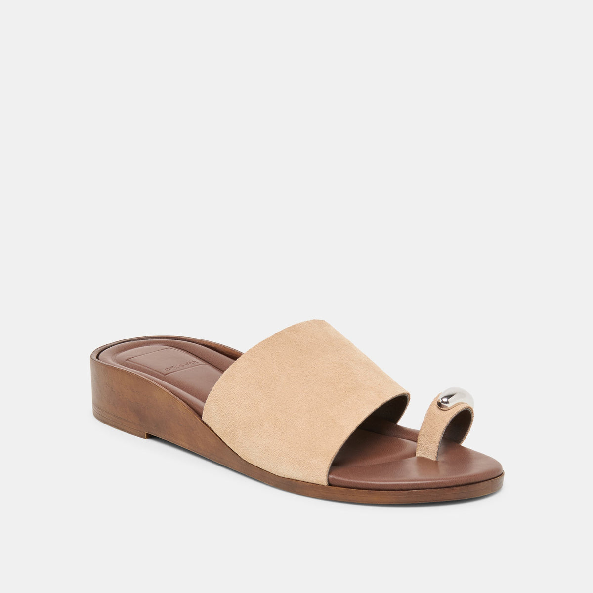 MOXY Sand Suede Metal Detail Open-Toe Sandals | Dolce Vita