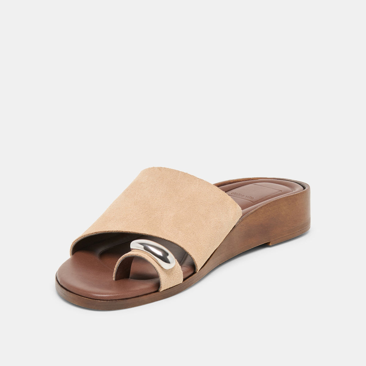 MOXY Sand Suede Metal Detail Open-Toe Sandals | Dolce Vita